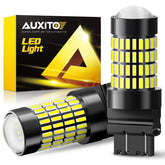 AUXITO 3157 front view showing bulb shape and plug, quick swap benefit