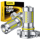 AUXITO 5202 front view showing compact plug-and-play bulbs and quick install benefit