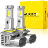 AUXITO front packaging showing the 9005 LED bulbs and benefits
