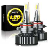 AUXITO 9005 front packaging showing bulbs and benefits clearly