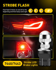 AUXITO close-up of 54 SMD LEDs showing bright even light distribution advantage