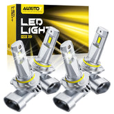 AUXITO front view of bulb pair showing plug-and-play design and quick install benefit