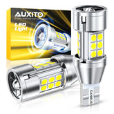 AUXITO front packaging showing 912 921 LED bulbs and benefit of high output