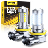 AUXITO front packaging showing two bulbs and pack benefits