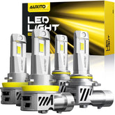 AUXITO front packaging showing bulbs and pack benefits for easy selection