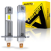 AUXITO front packaging showing bulb pair and benefits for quick install