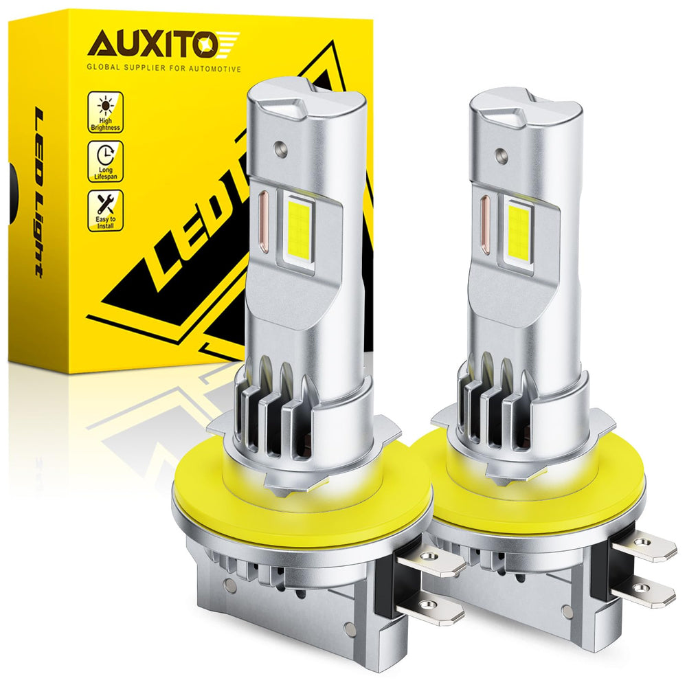 AUXITO front view of bulbs and packaging showing ready-to-install convenience
