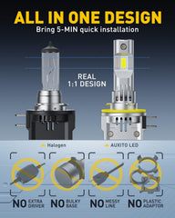 AUXITO side profile showing compact, halogen-sized design for easy fit