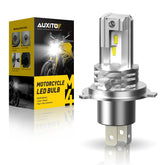 AUXITO H4 front view showing compact fanless LED and plug-and-play fit