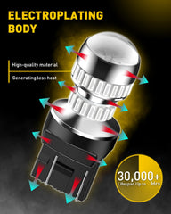 AUXITO bulb installed in a vehicle brake lamp demonstrating clear stop visibility