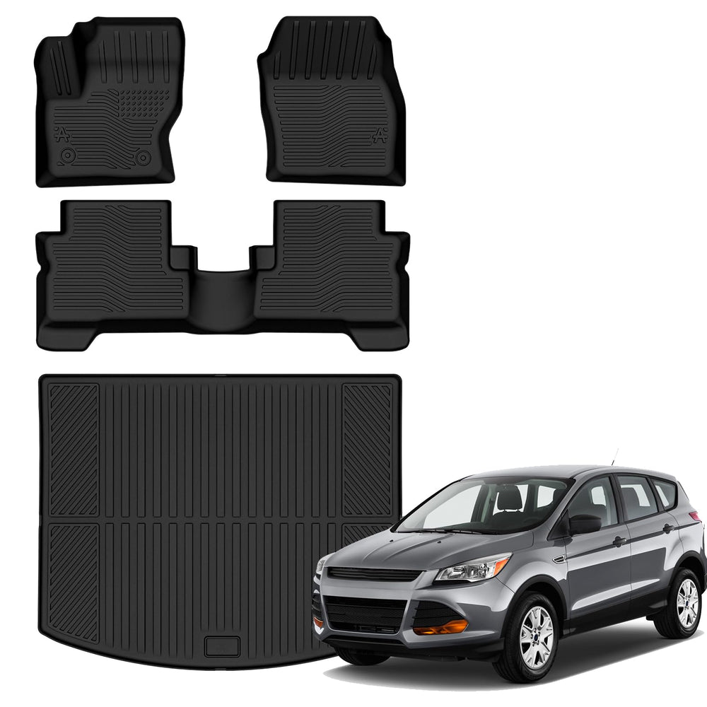 AUXKO front driver floor mat showing precise fit and protection