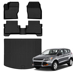 AUXKO front driver floor mat showing precise fit and protection