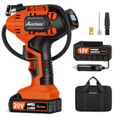 AVID POWER front view of cordless inflator showing compact design and portability
