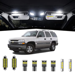 AWALITED front packaging showing full 21-piece Chevy Tahoe LED kit and benefits