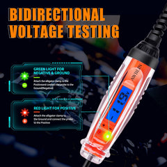 AWBLIN LCD closeup display showing precise voltage readout for accurate troubleshooting