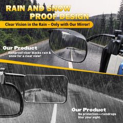AXIMIRON rain guard detail demonstrating weather resistance for clearer view
