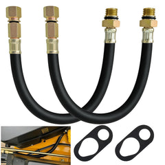 Axyuada front view of two-pack drain hoses showing packaging and product benefits