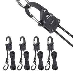 Ayaport front view showing four ratchet rope tie downs and packaging, clear product overview