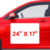 AzReference front view of two blank car magnets showing size and finish benefit clear visibility