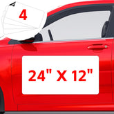 AzReference front view of 24x12 magnet showing clean printable surface and easy branding