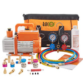 BACOENG kit front layout showing pump and manifold for faster evacuations