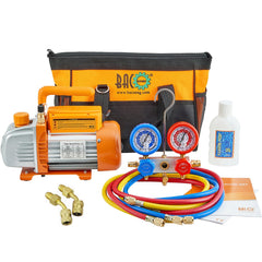 BACOENG vacuum pump front view showing compact design and portability benefit