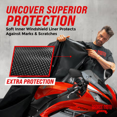 Badass Moto closeup of taped seams highlighting waterproof protection and durability