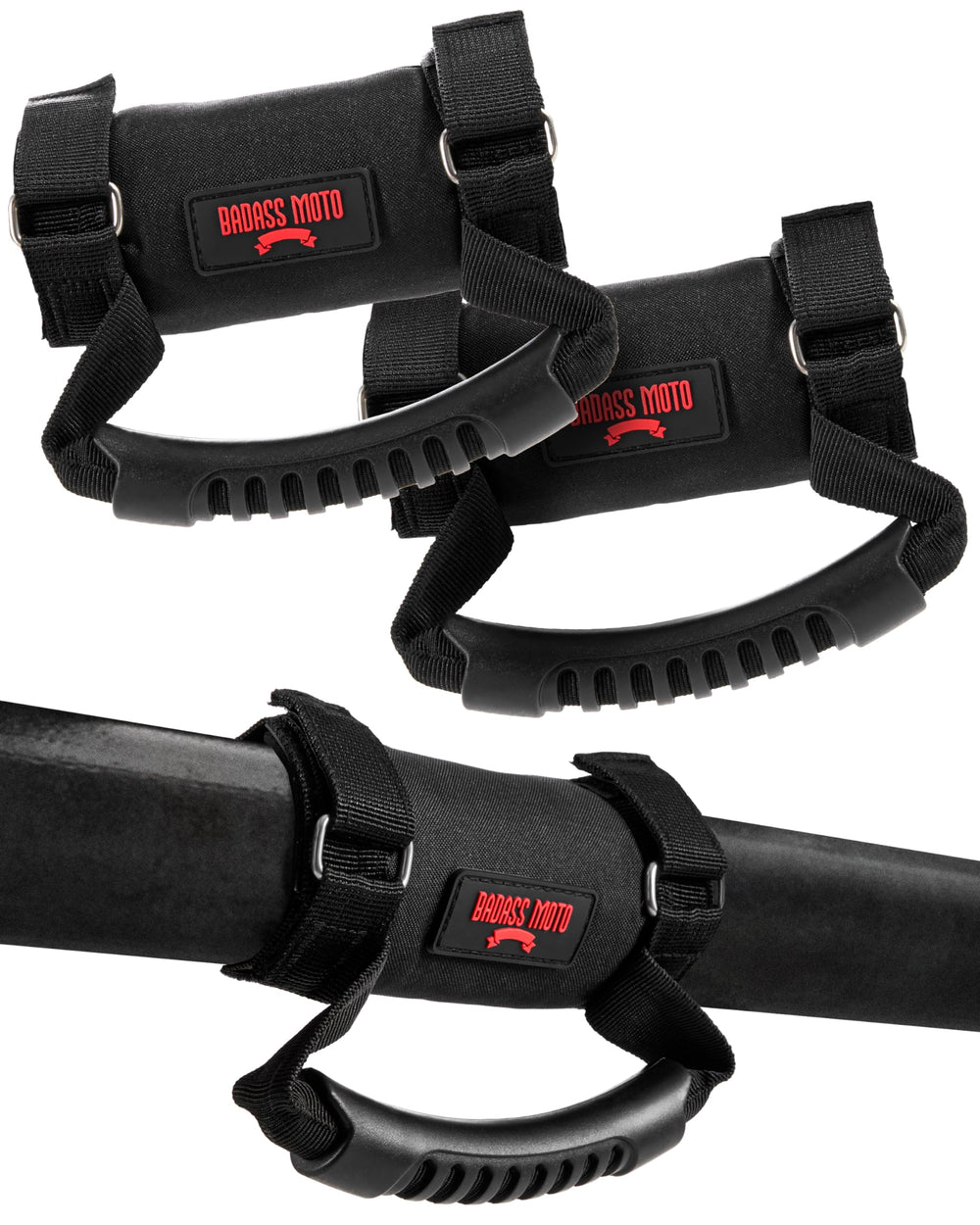 Badass Moto front packaging showing the 2-pack handles and branding for quick purchase