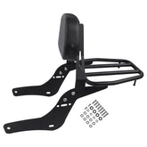 BAIONE front view of detachable backrest showing sleek black finish and passenger support