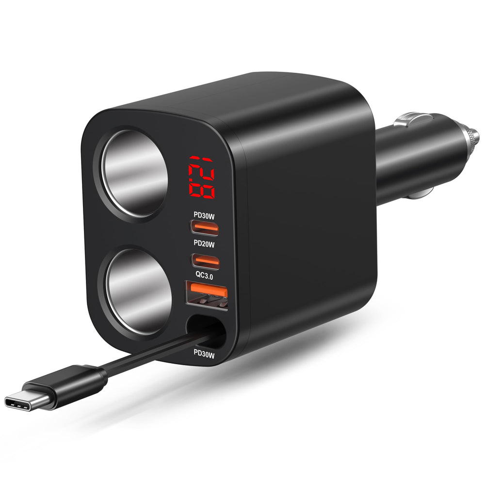 Bangfun front view showing dual sockets and USB ports for versatile charging