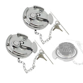 bansdans front view of aluminum locking fuel cap showing secure closure benefit