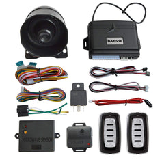 BANVIE front kit packaging showing complete alarm components and quick benefit