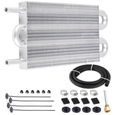 BARTOO front view of transmission cooler showing compact 4-pass design and benefit of airflow