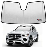 BasaltAuto front view installed on GLE windshield showing full coverage and cooling benefit