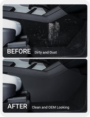 BASENOR side profile showing exact fit against Tesla Model Y Juniper console contours