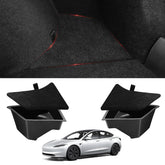 BASENOR front view showing precise Model 3 Highland fit and organized storage