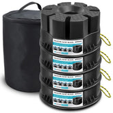 Basima front pack of four blocks showing compact kit and portability
