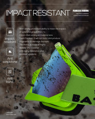 BATFOX folded goggles in soft bag for compact transport convenience