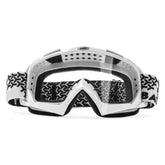 BATFOX front view of clear-white goggles showing full-face coverage and protection