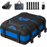 BATSUVCER front view of blue 20 cu ft roof cargo bag showing capacity and shape