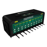 Battery Tender front panel showing banks and indicators for quick status checks