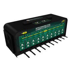 Battery Tender front panel showing banks and indicators for quick status checks