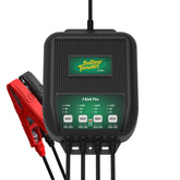Battery Tender front view showing four charging banks and compact profile for organized charging