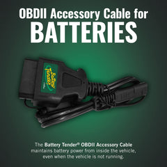 Battery Tender 22-inch cable laid out to show length and flexible routing benefit