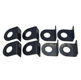 BBMTA front view of eight powder-coated brackets showing organized pack and durable finish