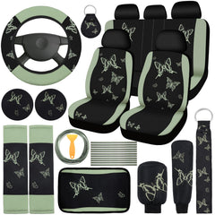 BBTO front seat covers butterfly design improves cabin style and protection