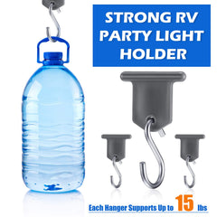 BBTO hooks supporting outdoor string lights for evening ambiance