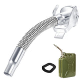 BBTO stainless steel spout front view showing nozzle and inlet, durable pouring benefit