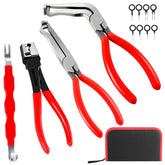 BCJCLTS front view of five-piece disconnect pliers kit showing all tools and benefits