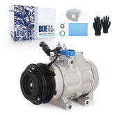 BDELI front view of AC compressor showing mounting points and fitment benefits